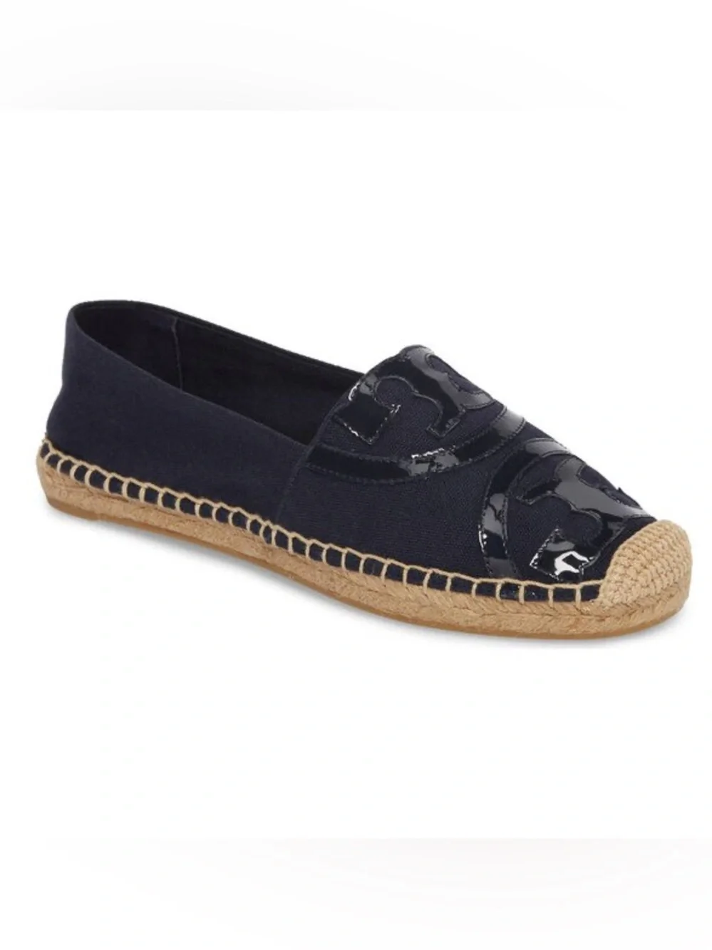 Tory Burch Poppy Logo Espadrille Flat Size 6